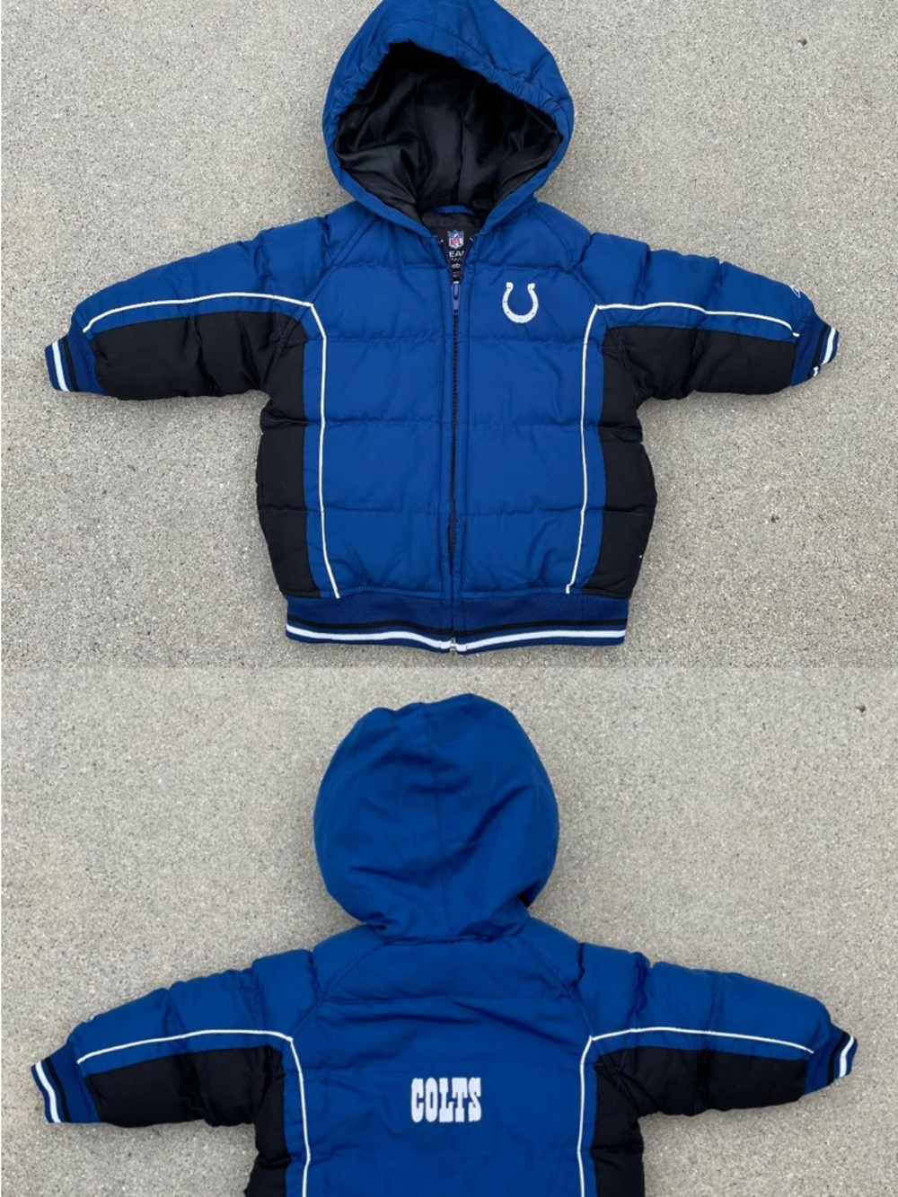 Adorable Indianapolis Colts NFL Reebok Team Apparel Kids Puffer Jacket 12M/1Yr